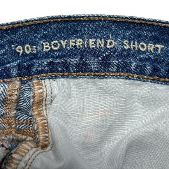 American Eagle AE Denim '90s Boyfriend Short High Rise Embroidered Shorts Size 0 - Picture 5 of 9